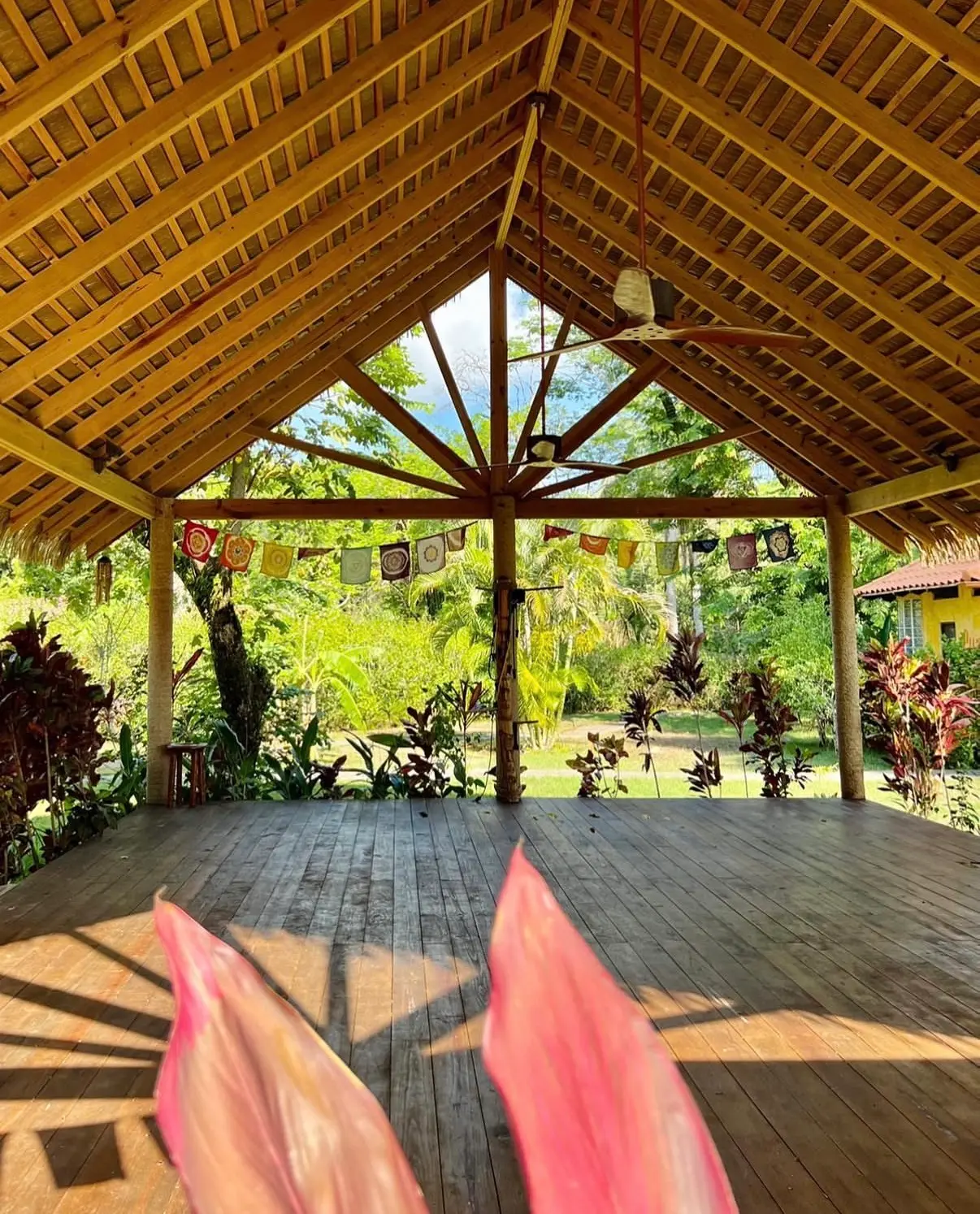 Yoga shala open to the elements