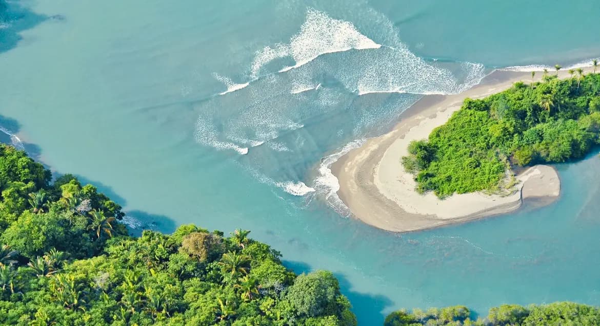 Pacific surf break off Isla Boca Brava